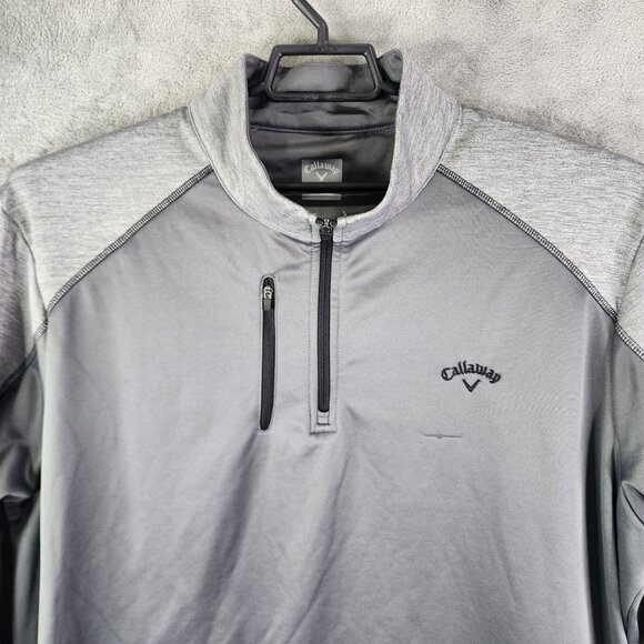 Mens Gray Callaway Pullover Sweatshirt 1/4 Zip Long Sleeve Mock Neck Size XXL - Picture 4 of 13